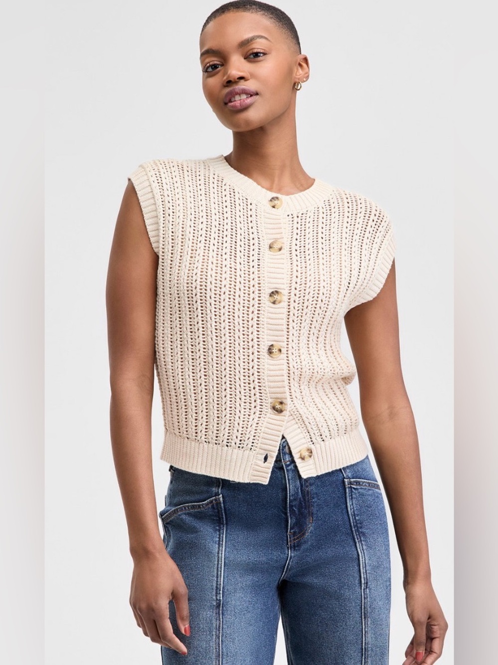And Now This Ivory Sweater Vest - Size - XXS